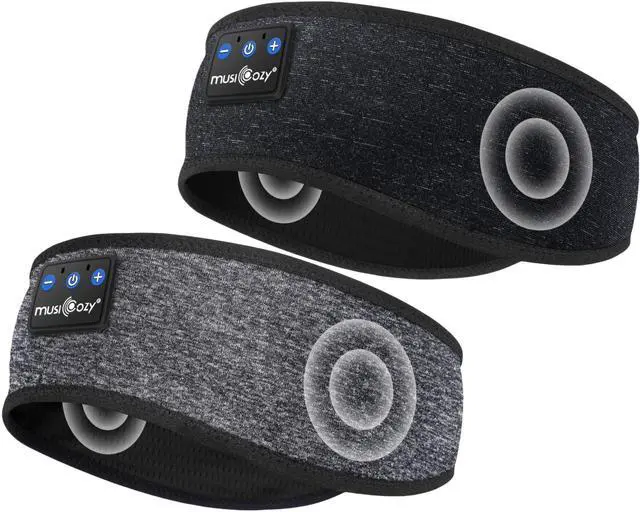 Main image of MUSICOZY Sleep Headphones Bluetooth Headband, Wireless Music Sleeping Headphones Sleep Mask Earbuds with Mic for Side Sleepers Workout Running Travel Yoga, Pack of 2