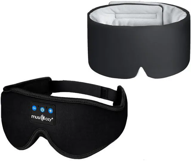 Main image of MUSICOZY Ice Silk Sleep Mask Headphones, Sleep Headphones,Bluetooth 5.4 Sleep Mask Headband Headphones Sleeping Eye Mask,Earbuds Earphones with HD Headphones Stereo Speakers for Men Women