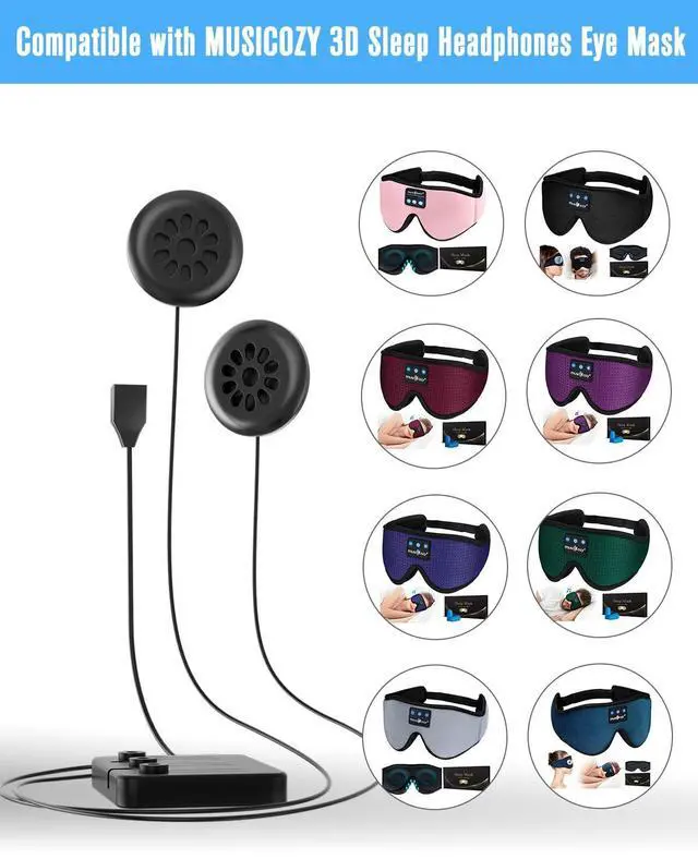 Alt view image 5 of 5 - MUSICOZY Ice Silk Sleep Mask with Bluetooth Headphones, Sleep Headphones BluetoothSports Wireless Earphones Earbuds with HD Stereo Speaker, Eye Mask for Sleeping Blackout, Luxury Sleep for Men Women