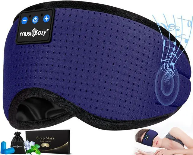 Alt view image 3 of 5 - MUSICOZY Sleep Headphones Breathable Bluetooth 5.4 Headband 3D Sleeping Headphones, Wireless Eye Mask Sleep Earbuds for Side Sleeper Women Office Air Travel Cool Tech Gadgets Unique Gifts of 2 Packs