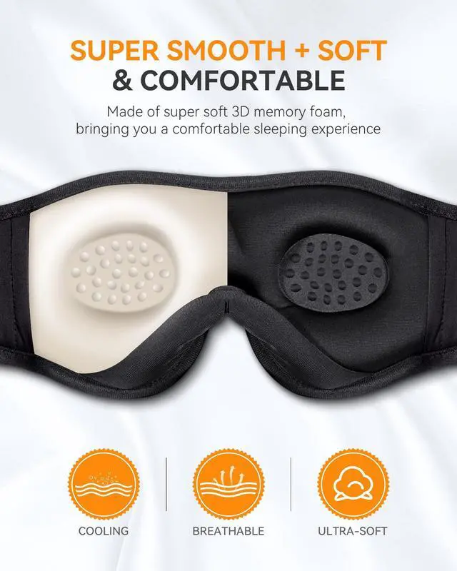 Alt view image 5 of 5 - MUSICOZY Sleep Headphones Bluetooth Headband, Wireless Sleeping Headphones Mask Earbuds Built-in HD Speakers for Side Sleepers Women Men Running Insomnia Travel Yoga Cool Gadgets Unique Gifts, 2 Packs
