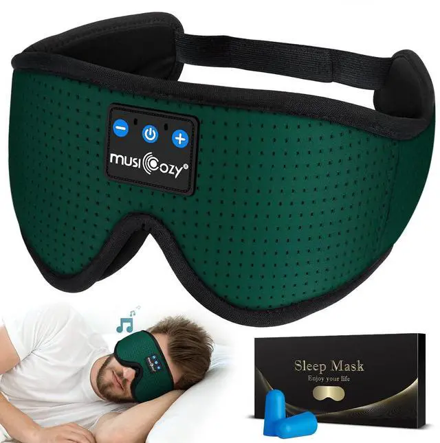 Alt view image 2 of 5 - MUSICOZY Sleep Headphones 3D Bluetooth Sleep Mask, Wireless Sleeping Headphones Music Earbuds Eye Mask for Side Sleepers Men Women Ultra Thin Speakers Cool Gadgets Holiday Gifts, Pack of 2