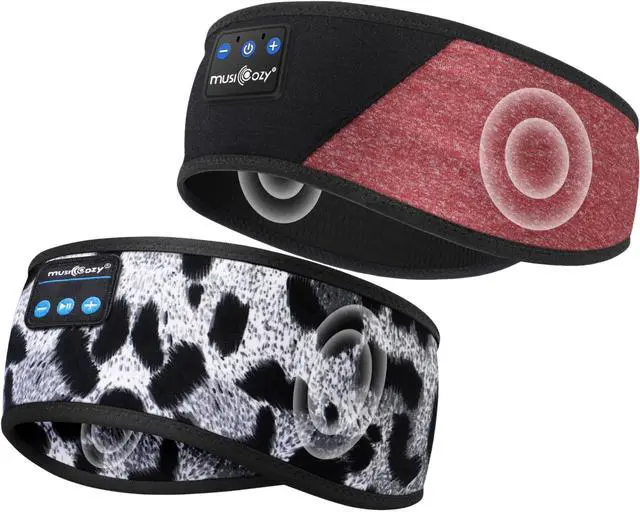 Main image of MUSICOZY Sleep Headphones Bluetooth Sports Headband, Wireless Music Sleeping Headphones Sleep Eye Mask Earbuds for Side Sleepers Workout Running Travel Yoga Office, Pack of 2