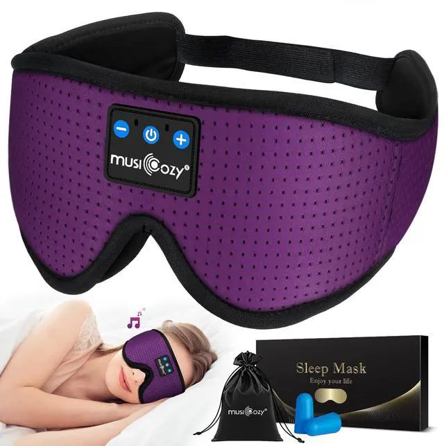 Alt view image 2 of 5 - MUSICOZY Sleep Headphones Bluetooth Headband Breathable 3D Sleeping Headphones, Wireless Music Eye Mask Earbuds for Side Sleepers Women Office Air Travel Cool Tech Gadgets Unique Gifts, Pack of 2