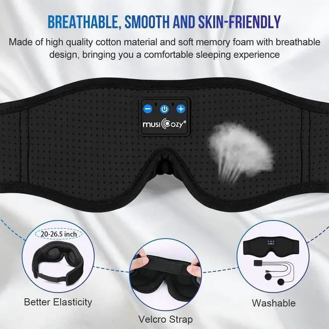 Alt view image 5 of 5 - MUSICOZY Sleep Headphones Bluetooth 5.4 Headband, Sports Wireless Earphones Sweat Resistant Earbuds Sleeping Headphone with Ultra-Thin HD Stereo Speaker for Workout Running Cool Gadgets Unique Gifts