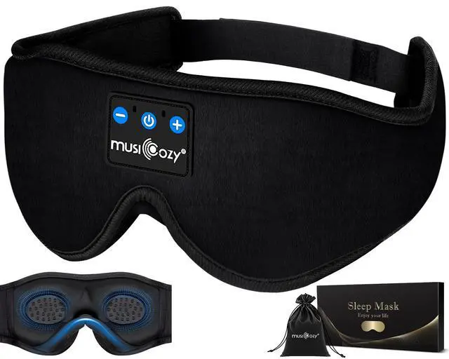 Alt view image 3 of 5 - MUSICOZY Sleep Headphones Bluetooth Headband, Wireless Sleeping Headphones Mask Earbuds Built-in HD Speakers for Side Sleepers Women Men Running Travel Yoga Cool Gadgets Unique Gifts, 2 Packs