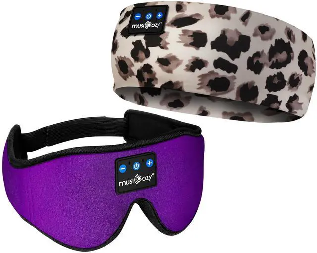 Main image of MUSICOZY Sleep Headphones Bluetooth Sports Headband, Wireless Music Sleeping Headphones Sleep Eye Mask Earbuds for Side Sleepers Workout Running Insomnia Travel Yoga Office, Pack of 2