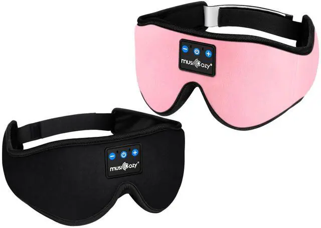 Main image of MUSICOZY Sleep Headphones 3D Bluetooth Headband, Wireless Sleeping Eye Mask Earbuds for Side Sleepers, Air Travel, Meditation, Built-in Ultra Soft Thin Speakers Washable, Pack of 2