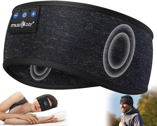 Alt view image 2 of 5 - MUSICOZY Sleep Headphones Bluetooth Wireless Sports Headband, Sleeping Eye Mask Earbud for Side Sleepers Air Travel Meditation, Pack of 2