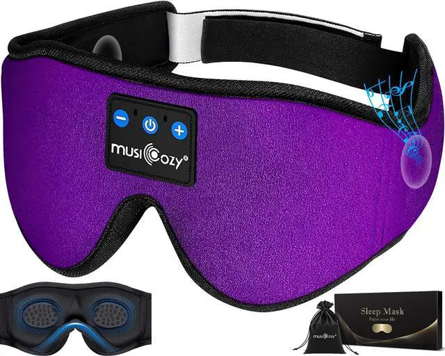 Alt view image 3 of 5 - MUSICOZY Sleep Headphones Bluetooth Sports Headband, Wireless Music Sleeping Headphones Sleep Eye Mask Earbuds for Side Sleepers Workout Running Travel Yoga Office, Pack of 2