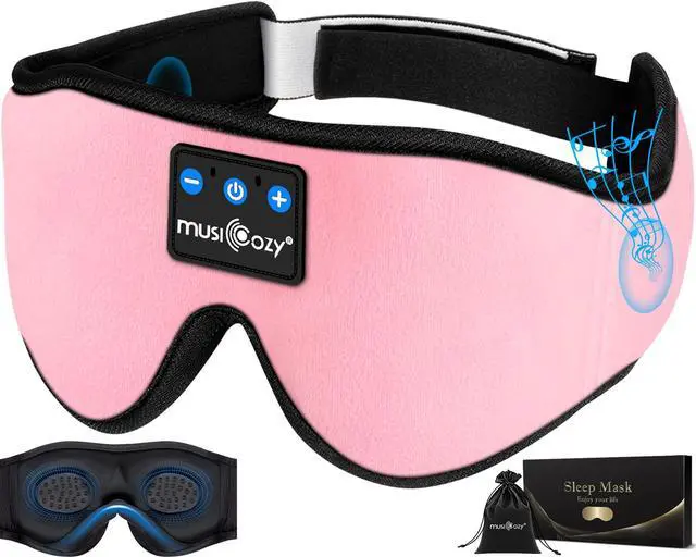 Alt view image 3 of 5 - MUSICOZY Bluetooth 5.4 Headband Sleep Headphones Headband Headphones Sports Wireless Music Earphones Eye Mask Earbuds for Side Sleepers Workout Running Travel Yoga Office Gifts Mom Women
