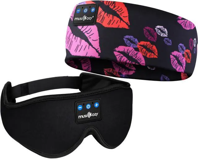 Main image of MUSICOZY Sleep Headphones Bluetooth Headband Sleeping Headphones Eye Mask, Wireless Music Sleep Earbuds Earphones for Side Sleepers Men Women Travel Cool Tech Gadgets Unique Gifts, Pack of 2