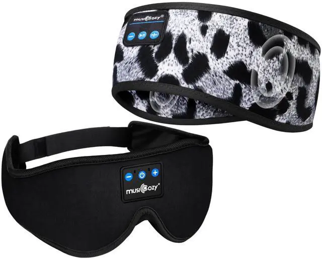 Main image of MUSICOZY Sleep Headphones Bluetooth Headband Sleeping Headphones Sleep Mask, Wireless Sleep Mask Earbuds for Side Sleepers Men Women Nap Air Travel Cool Tech Gadgets Unique Gifts Boys Girls 2 Packs