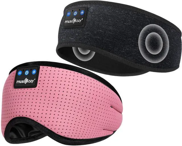 Main image of MUSICOZY Sleep Headphones Bluetooth Sports Headband, Wireless Music Sleeping Headphones Sleep Eye Mask Earbuds for Side Sleepers Workout Running Travel Yoga Office, Pack of 2