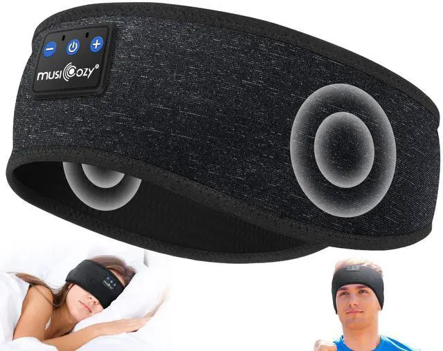 Alt view image 2 of 5 - MUSICOZY Sleep Headphones Bluetooth Sports Headband, Wireless Music Sleeping Headphones Sleep Eye Mask Earbuds for Side Sleepers Workout Running Travel Yoga Office, Pack of 2