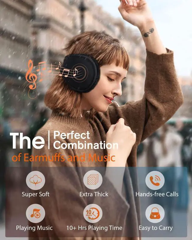 Alt view image 5 of 5 - MUSICOZY Ear Warmers Earmuffs Sleep Headphones Bluetooth Headband Eye Mask Sleeping Earbuds for Winter Side Sleepers Workout Running Insomnia Travel Yoga Office Cool Gadgets Tech Unique Gifts, 2 Pack