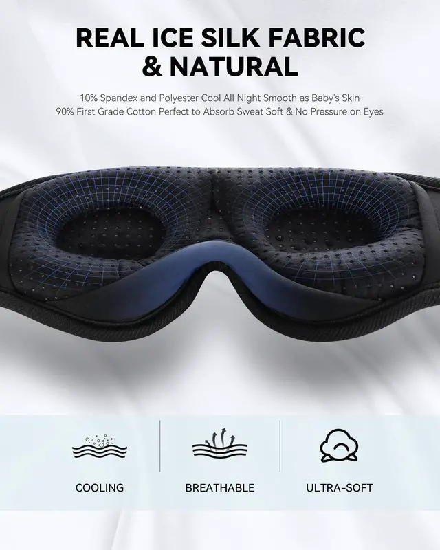 Alt view image 4 of 5 - MUSICOZY Heated Eye Mask Sleep Headphones Bluetooth 5.4 Headband Sleeping Headphones Sleep Eye Mask, Wireless Music Earbuds Earphones for Side Sleepers Men Women Cool Gadgets Unique Gifts