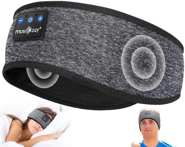Alt view image 3 of 5 - MUSICOZY Sleep Headphones Bluetooth Headband, Sleep Mask with Bluetooth Sleep Headphones, Sports Sleeping Headphones Sleep Earbuds with Ultra-Thin HD Stereo Speakers for Travel Workout, 2 Packs