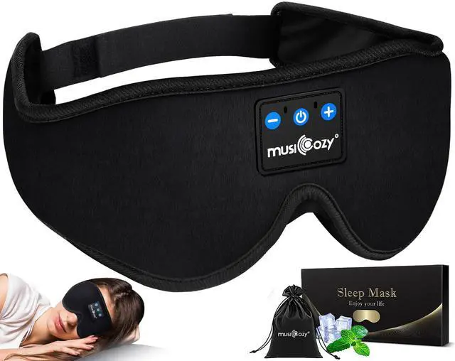 Alt view image 2 of 5 - MUSICOZY Sleep Headphones Bluetooth Headband Sleeping Headphones Sleep Mask, 3D Breathable Sleeping Eye Mask for Side Sleepers Men Women Travel Cool Tech Gadgets Unique Gifts Boys Girls, Pack of 2