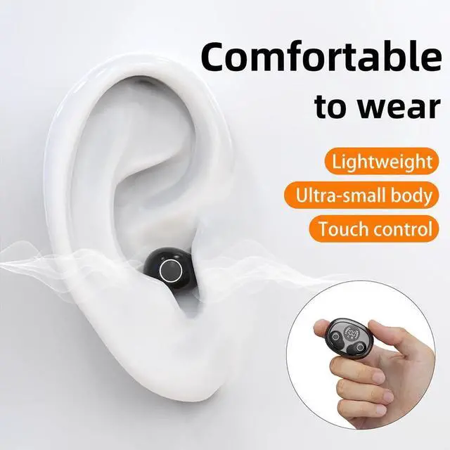 Alt view image 2 of 5 - MSHUKCOE Small Invisible Sleep Earbuds Smallest Wireless Bluetooth Low Profile Micro Tiny Discreet Mini Headsetwith Micfor Small Ear Canals Invisible Ear BudsDiscreet Headphones Spy Earpiece