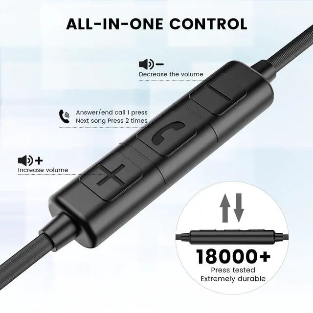 Alt view image 3 of 5 - MOSWAG Wired Earbuds with Microphone, 3.5mm Jack in Ear Headphones with Microphone Suitable for Smartphones, Computers, Laptops, IPads, MP3 Players, Etc