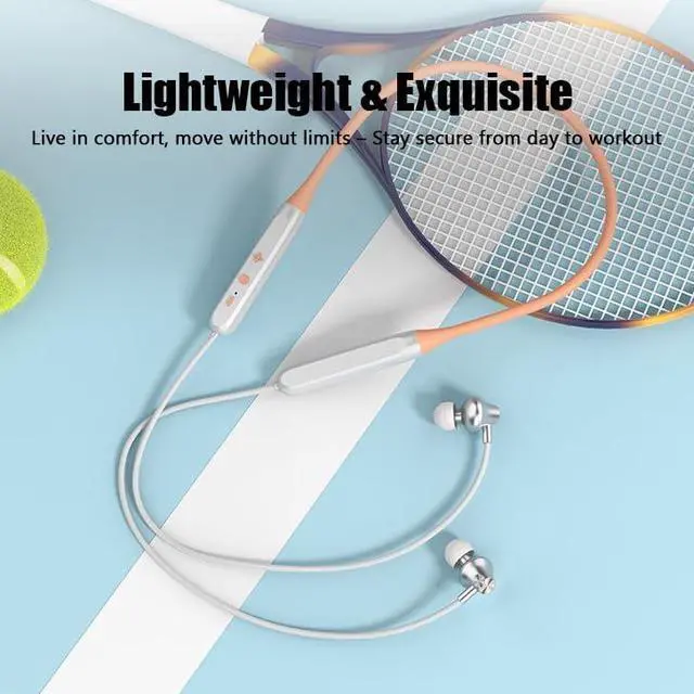 Alt view image 3 of 5 - Mosonnytee Bluetooth Neckband Headphones Wireless Neckband Noise Cancelling Earbuds 8 Hours Long Battery Life IPX5 Waterproof Running Sports Workout Headphone for iPhone and Android