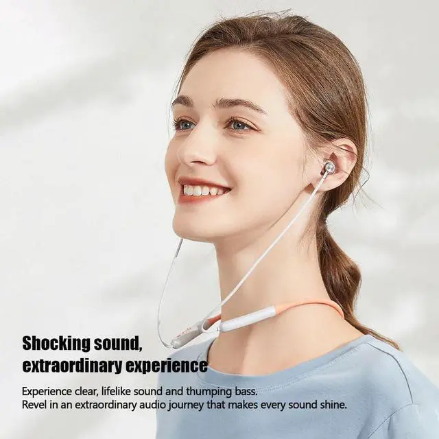 Alt view image 2 of 5 - Mosonnytee Bluetooth Neckband Headphones Wireless Neckband Noise Cancelling Earbuds 8 Hours Long Battery Life IPX5 Waterproof Running Sports Workout Headphone for iPhone and Android