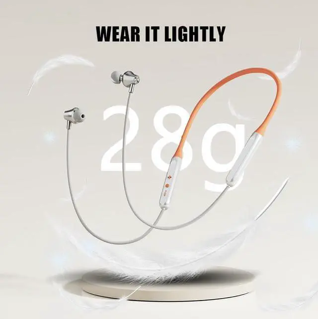Alt view image 5 of 5 - Mosonnytee Bluetooth Neckband Headphones Wireless Neckband Noise Cancelling Earbuds 8 Hours Long Battery Life IPX5 Waterproof Running Sports Workout Headphone for iPhone and Android