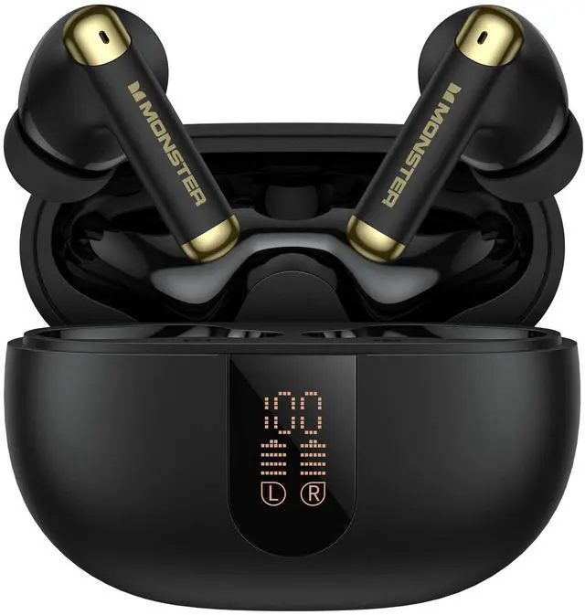 Main image of Monster Wireless Earbuds, Bluetooth 6.0 in-Ear Headphones with Charging Case, Stereo Earphones Deep Bass Sound, Built-in Mic, Clear Call, Water Resistant Design for Sports
