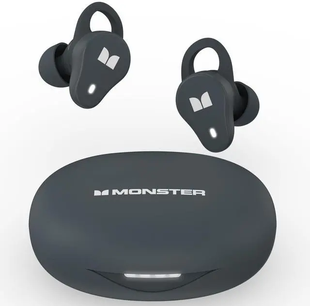Main image of Monster N-Lite 210 Wireless Earbuds, Bluetooth 5.4 in-Ear Stereo Headphones, Built-in Mic for Crystal Clear Call, 32H Playtime, Type-C Charging, Waterproof in-Ear Ear Buds Earphones for Sports, Grey