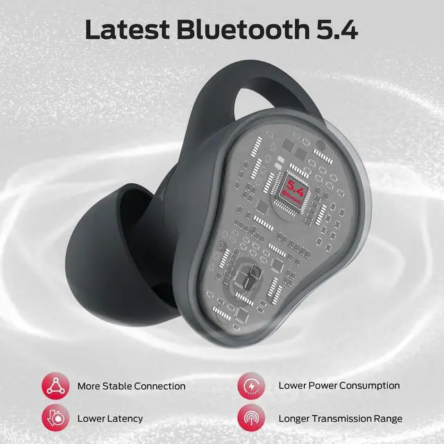 Alt view image 5 of 5 - Monster N-Lite 210 Wireless Earbuds, Bluetooth 5.4 in-Ear Stereo Headphones, Built-in Mic for Crystal Clear Call, 32H Playtime, Type-C Charging, Waterproof in-Ear Ear Buds Earphones for Sports, Grey