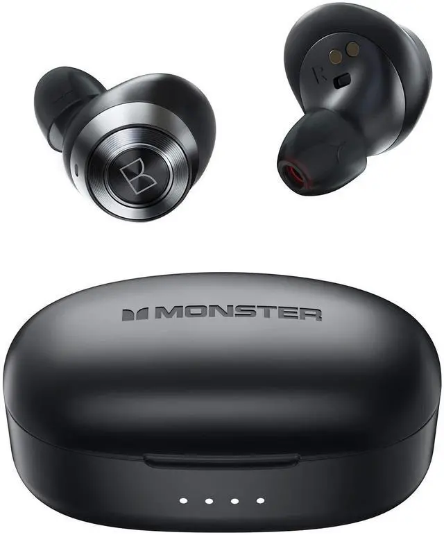 Main image of Monster Achieve 100 AirLinks Wireless Earbuds,Super Fast Charge,Bluetooth 5.0 in-Ear Stereo Headphones with USB-C Charging Case,Built-in Mic for Clear Calls,Water Resistant Design for Sports