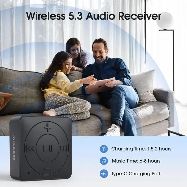 Alt view image 5 of 5 - MIPEACE Work Earbuds Headphones with Bluetooth 5.3 Audio Receiver for Wired Headphones, Speaker, Car, Home Stereo