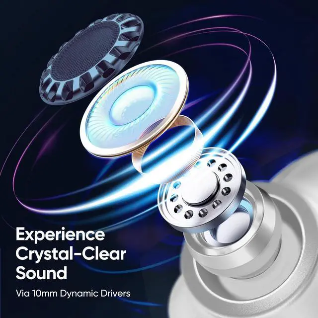 Alt view image 3 of 5 - Middle Rabbit SW4 USB Wireless Earbuds for PC and Laptop: Bluetooth Headphones with 2.4GHz Dongle for Work, Wireless Headset for Work, with Microphone, Earphones with Mic for Computer Desktop(White)