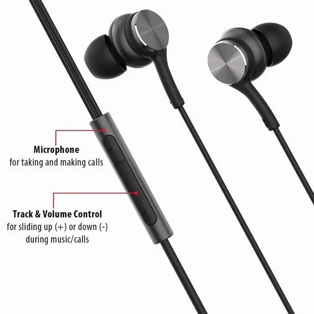 Alt view image 3 of 5 - Maxell USB-C Wired Earbuds with USB-A Adapter, Built-in Microphone with Volume and Track Control, Compatible with All Devices with a USB-C and/or USB-A Port, Immersive Digital Chipset, Black, 197299