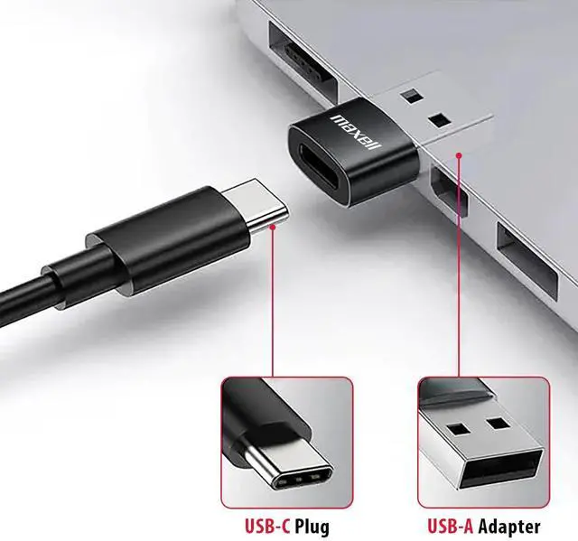 Alt view image 4 of 5 - Maxell USB-C Wired Earbuds with USB-A Adapter, Built-in Microphone with Volume and Track Control, Compatible with All Devices with a USB-C and/or USB-A Port, Immersive Digital Chipset, Black, 197299
