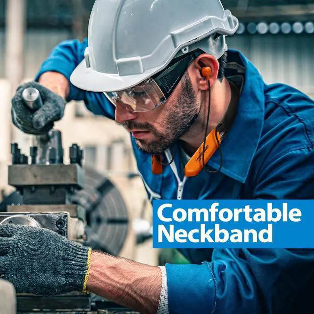 Alt view image 2 of 5 - MANHATTAN Bluetooth Wireless Neckband Headphones  Work Earbud Earphones with 15H Playtime, Noise-Isolating, IPX4 Water Resistant, Built-in Mic  for Work, Music, Calls  3 Yr Mfg Warranty -179829