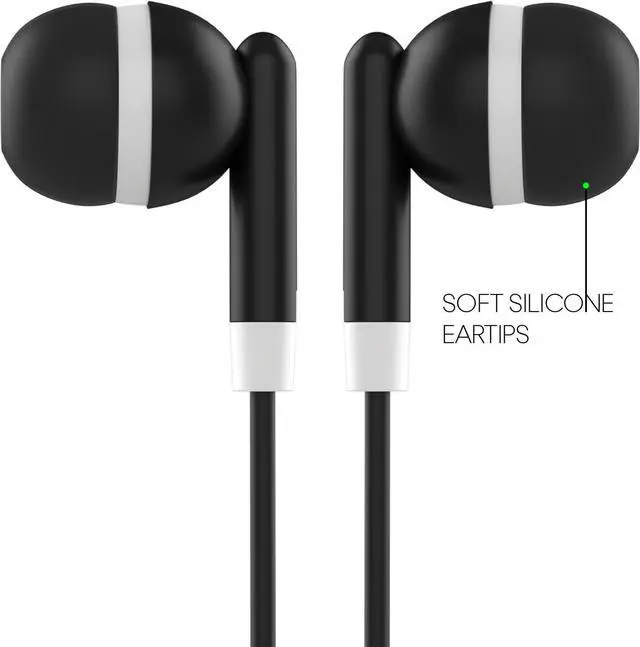 Alt view image 3 of 5 - Maeline Bulk Earbuds 40 Pack Stereo Headphones Ideal for K-12-College Classrooms, Library, Travel, Gym, Museum, 3.5mm Plug, Tangle-Free Wired Earbuds for Cellphone, Tablet, Computer, Multicolor