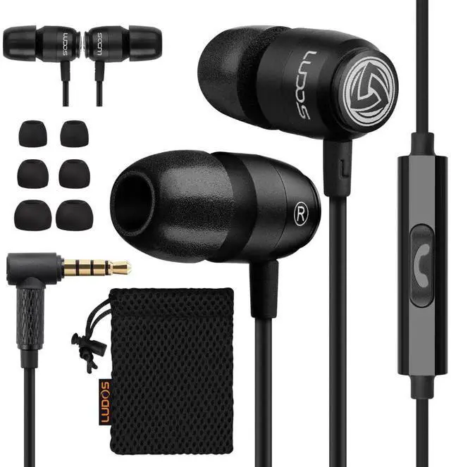 Main image of LUDOS Clamor 2 PRO Wired Earbuds in-Ear Headphones, 5 Years Warranty, Earphones with Microphone, Noise Isolating Ear Buds, Memory Foam for iPhone, Samsung, School Students, Kids, Women, Small Ears