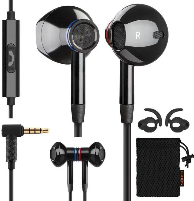 Main image of LUDOS NOVA Wired Earbuds in-Ear Headphones, 5 Year Warranty, Earphones with Microphone, 3.5mm Plug-in Ear Buds Calls Compatible with iPhone, Laptop, Computer, School Students, Kids, Women, Small Ears