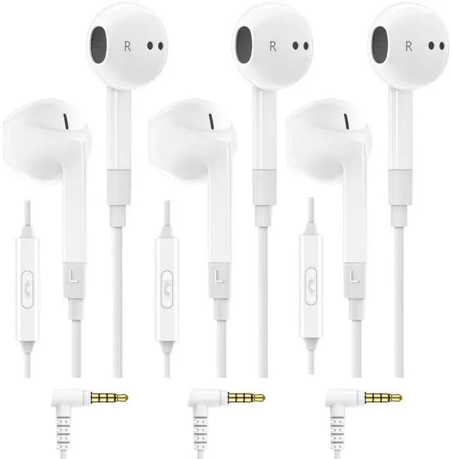 Main image of LUDOS FEROX 3 Pack Wired Earbuds in-Ear Headphones, 5 Year Warranty, Earphones with Microphone, Noise Isolation for 3.5mm Jack Ear Buds for iPhone, Samsung, Computer, Laptop, Kids, School Students