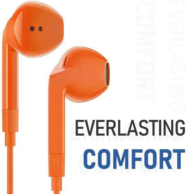 Alt view image 5 of 5 - LUDOS FEROX USB C Headphones for iPhone 16 15 Pro Max Plus iPad Pro, 5 Years Warranty, USB-C Earbuds for Samsung Galaxy S24 S23 Ultra S22 S21 S20 A55 A54 A53, USB Type C Earphones - Orange