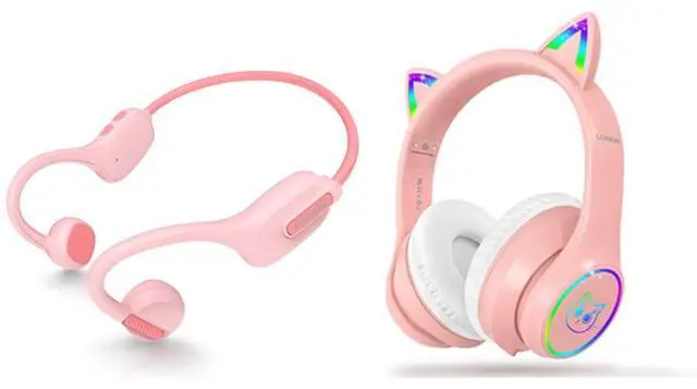 Main image of LOBKIN Kid Open Ear Headphone Pink and Over Ear Headphone Pink