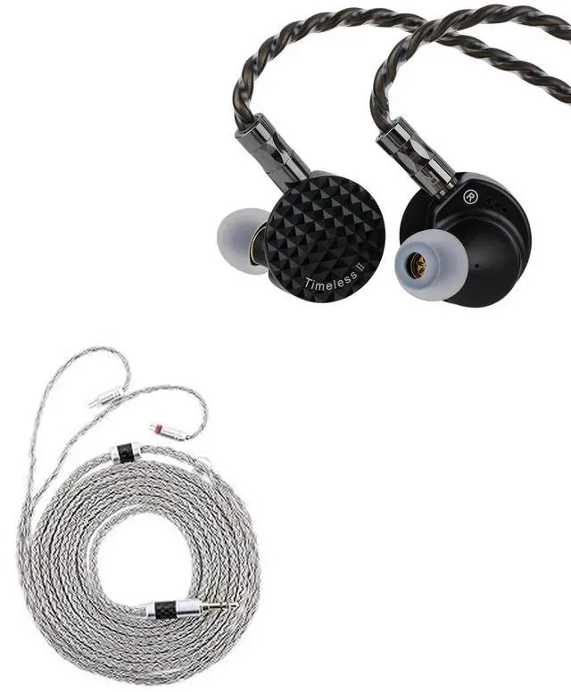 Main image of Linsoul 7Hz Timeless II in Ear Monitor, Upgraded 14.5mm Planar Magnetic Driver IEM, Wired Earbuds(Timeless II) Tripowin Zonie IEM Cable, 2m Long Earbud Cord, 16 Core Silver Plated Earphone
