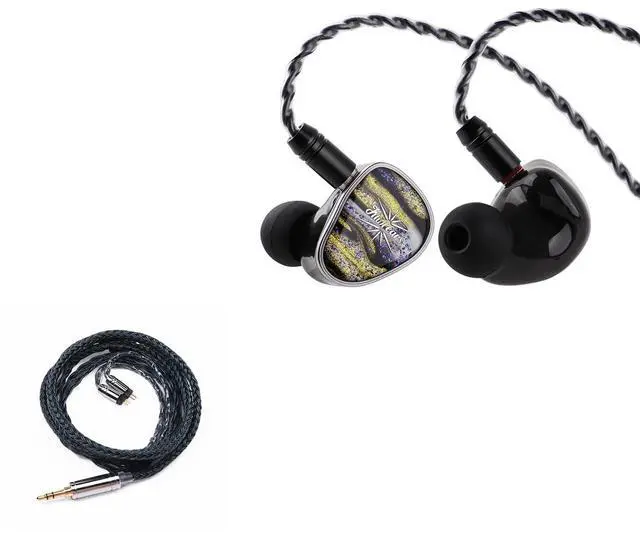 Main image of Linsoul Kiwi Ears Étude in Ear Monitor, 3BA+1DD+1BN Hybrid Driver IEM Earphones Tripowin Zonie IEM Cable, 16 Core Silver Plated Earphone Upgraded Cords