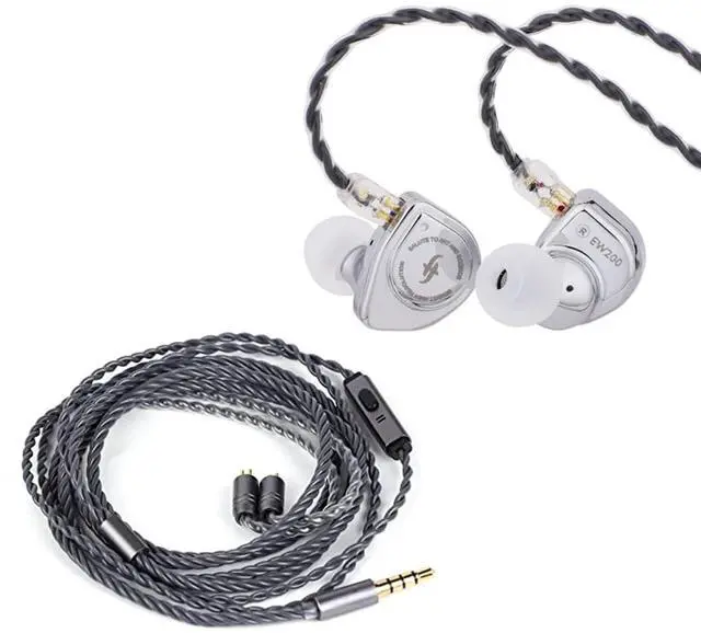 Main image of Linsoul SIMGOT EW200 10mm SCP Diaphragm Dynamic Driver in-Ear Earphones (EW200 with Mic) + Tripowin Grace Silver-Plated Oxygen Free Copper OFC in Ear Earphone Cable