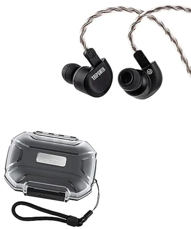 Main image of Linsoul Tripowin Ruta10 in Ear Monitor, 10mm LCP Dynamic Driver IEM Earphones(Black) LC02 in Ear Monitor Case, Portable Earbud Hard Case