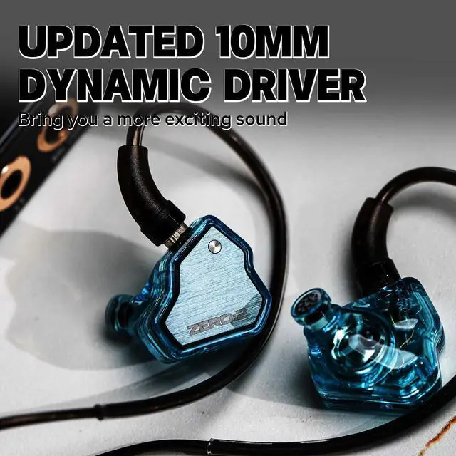 Alt view image 2 of 5 - Linsoul 7Hz x Crinacle Zero:2 in Ear Monitor, Updated 10mm Dynamic Driver IEM (Blue) Kiwi Ears Allegro Pro Upgraded IEM Earphone DAC/AMP