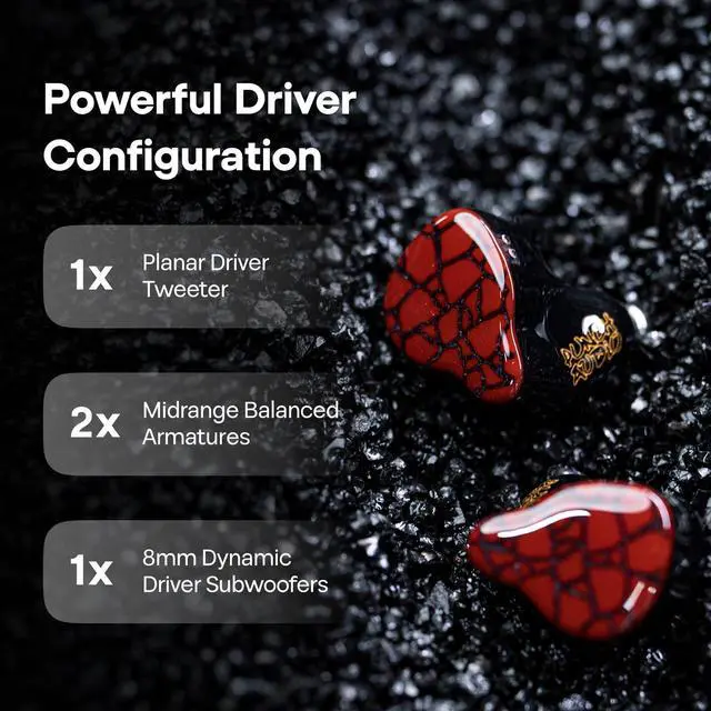 Alt view image 3 of 5 - Linsoul Punch Audio Martilo in Ear Monitor, 1 Planar + 2BA + 2DD Hybrid Driver Basshead IEM Earphones Kiwi Ears Allegro Mini Portable IEM DAC, in Ear Monitor Amplifier