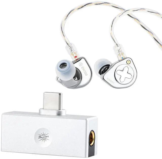 Main image of Linsoul SIMGOT EW300 1DD+1Planar+1PZT Hybrid Driver in Ear Monitor, Wired Earbuds IEM, Gaming Earbuds with Detachable Nozzles & Kiwi Ears Allegro Mini Portable IEM DAC, in Ear Monitor Amplifier